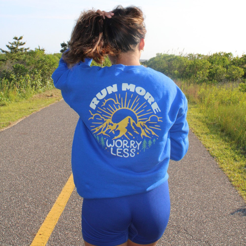 Run More Worry Less Graphic Women's Sweatshirt