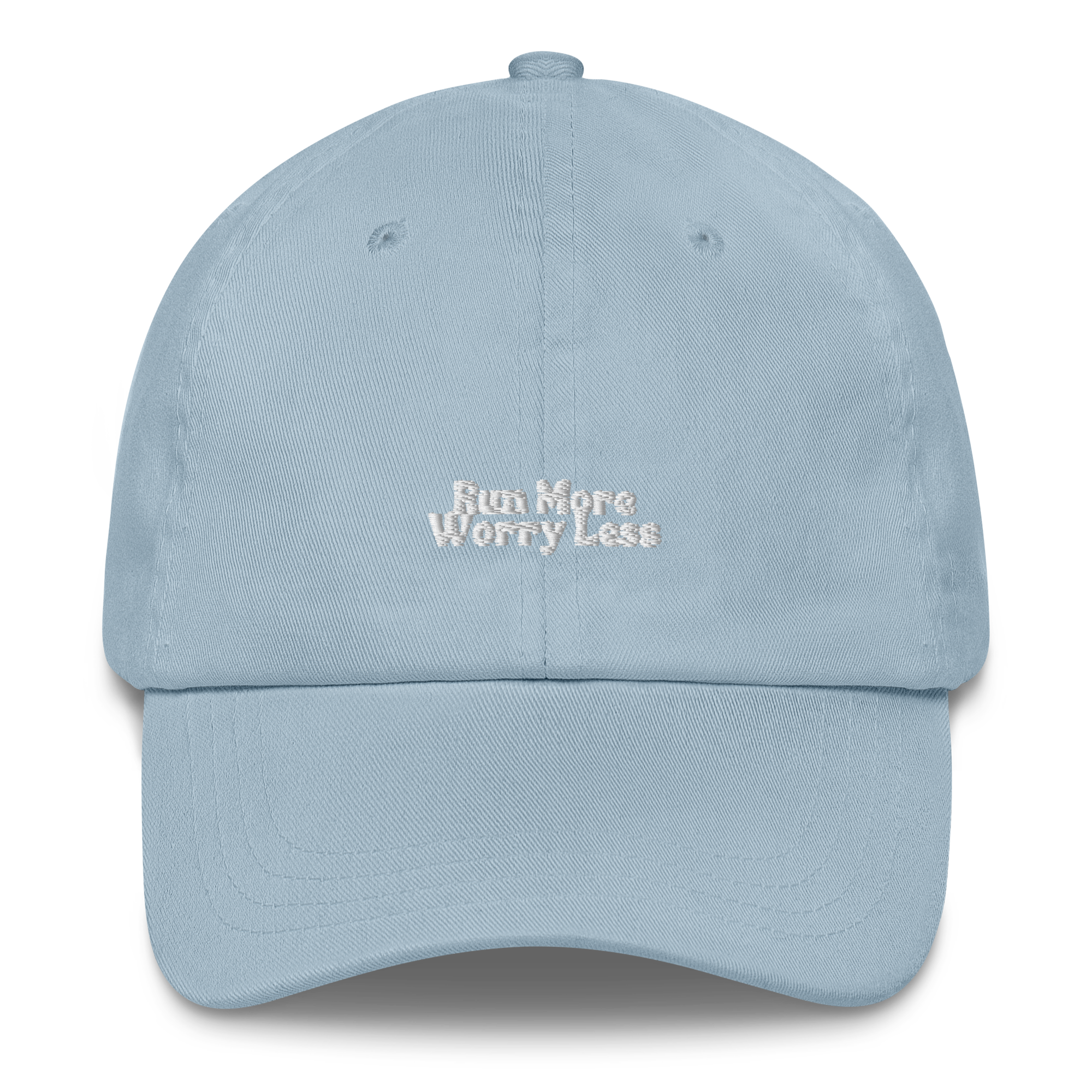 Run More Worry Less Minimal Dad Hat