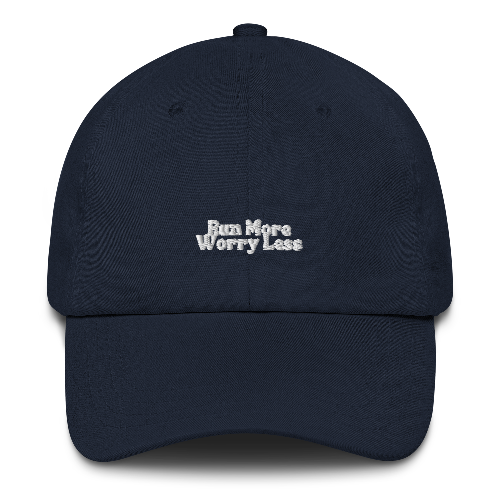 Run More Worry Less Minimal Dad Hat
