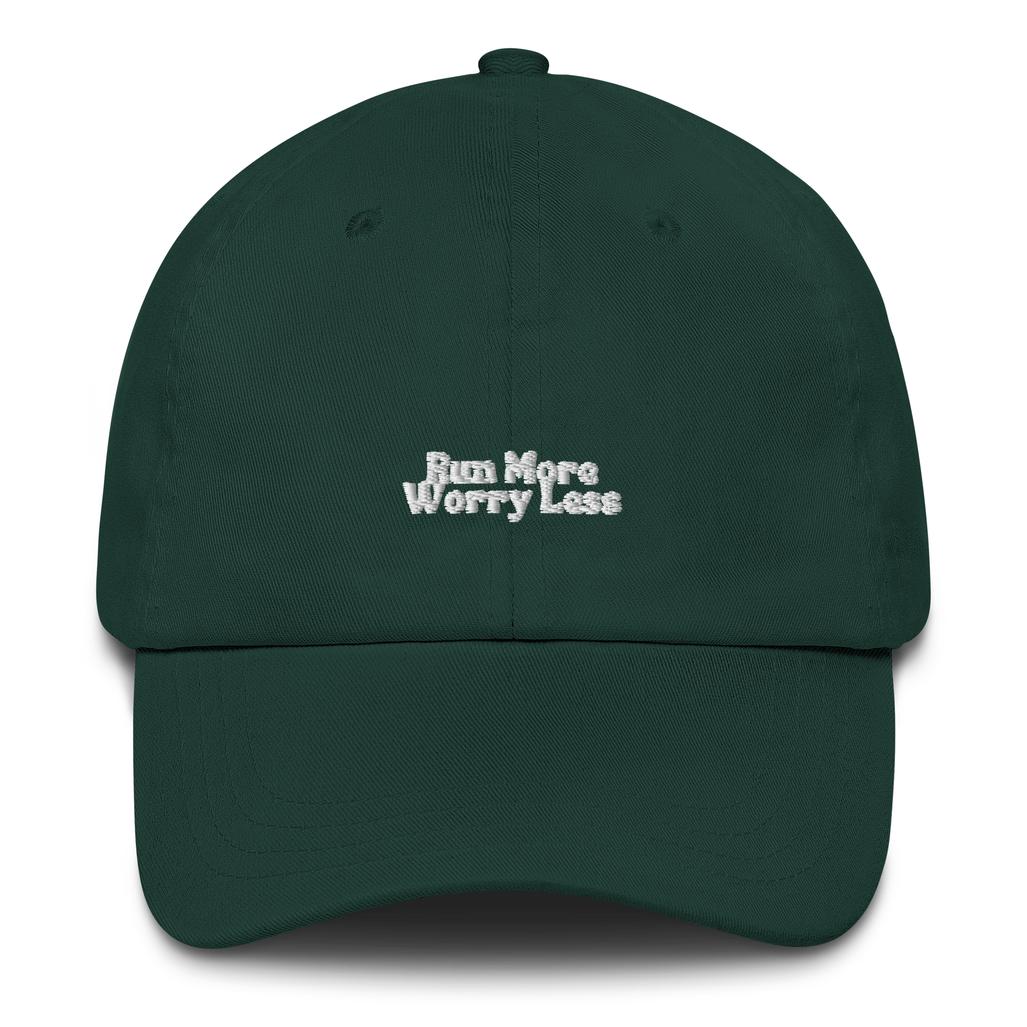 Run More Worry Less Minimal Dad Hat