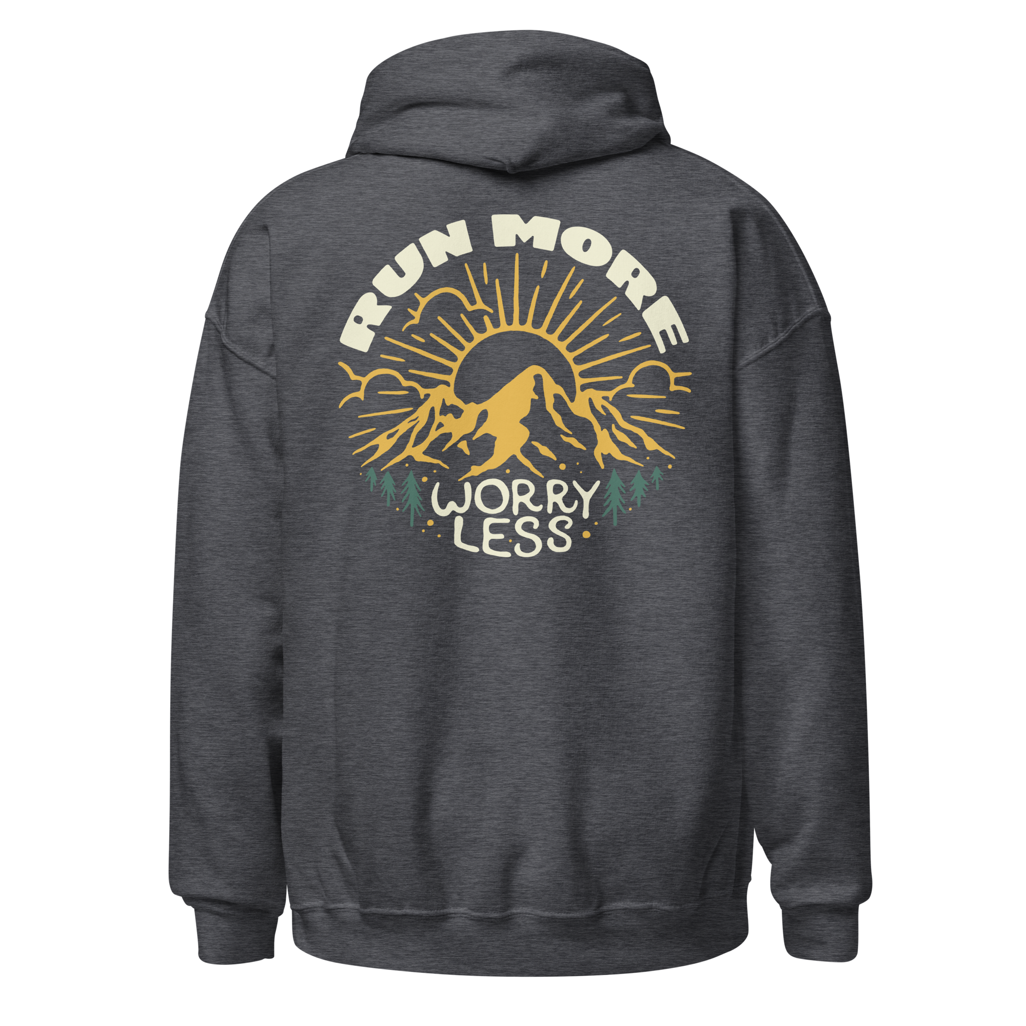 Run More Worry Less Graphic Men's Hoodie