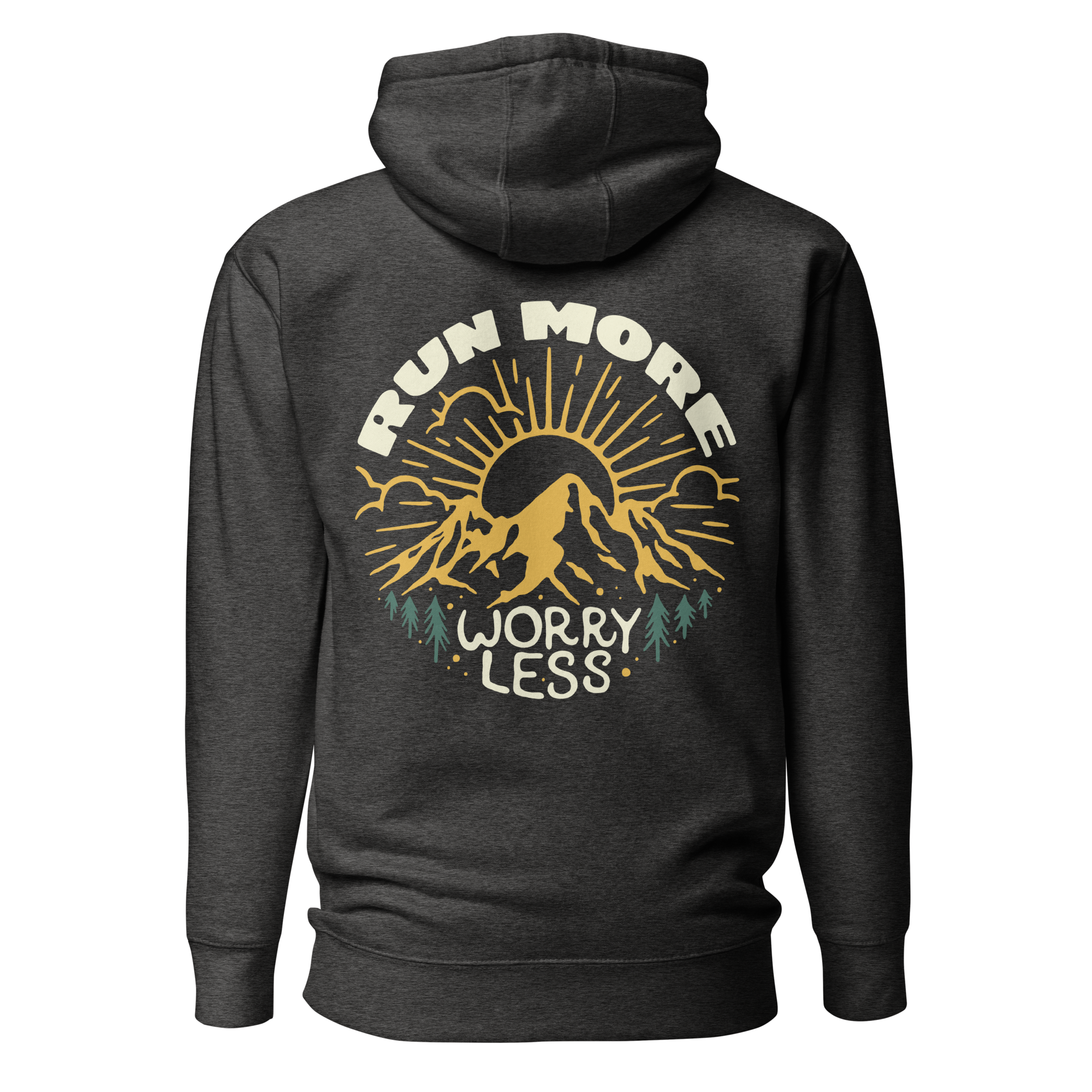 Run More Worry Less Graphic Men's Fitted Hoodie