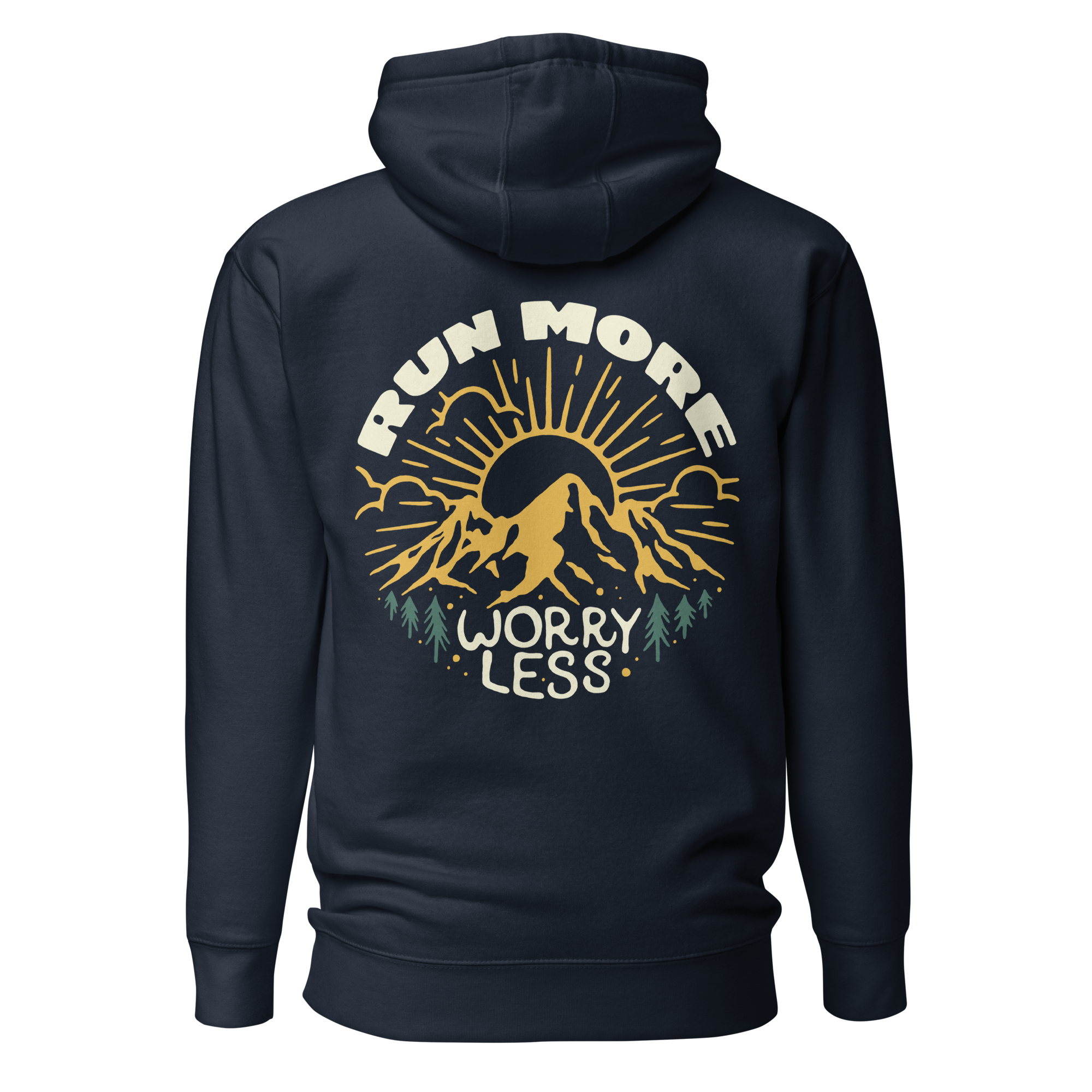 Run More Worry Less Graphic Men's Fitted Hoodie