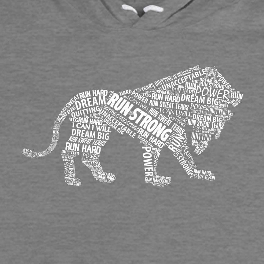 Run Strong Lion Womens Hoodie