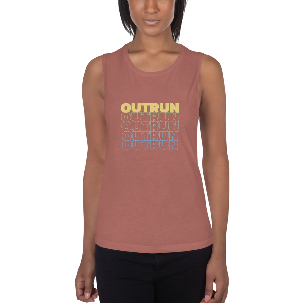 Outrun Cascade Mauve Yellow Ladies’ Muscle Tank