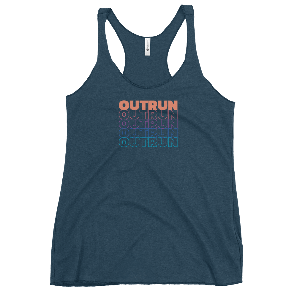 Outrun Cascade Indigo Racerback Tank