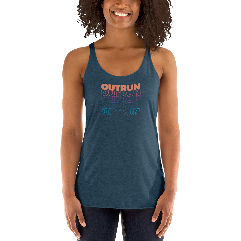 Outrun Cascade Indigo Racerback Tank