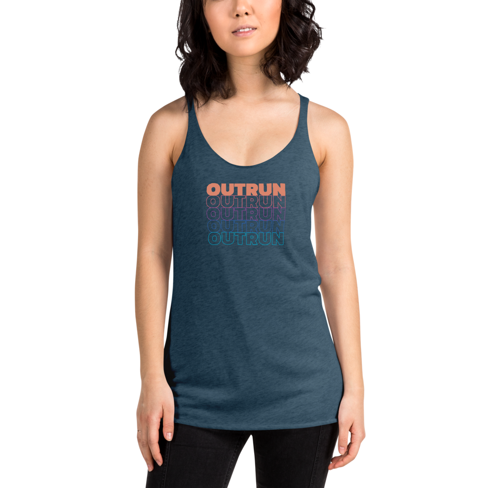 Outrun Cascade Indigo Racerback Tank
