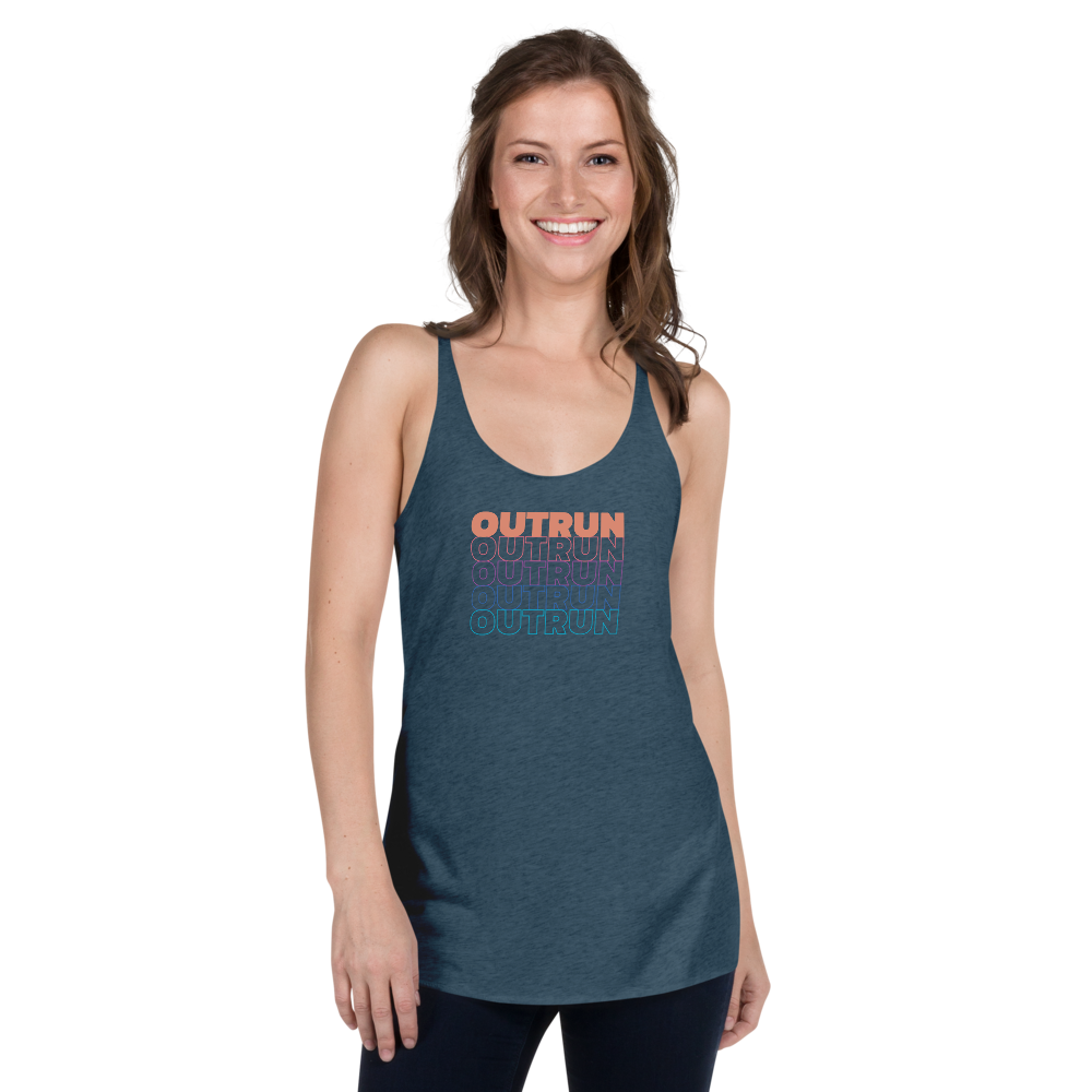 Outrun Cascade Indigo Racerback Tank