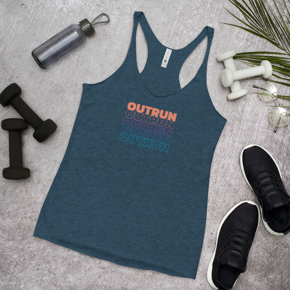 Outrun Cascade Indigo Racerback Tank