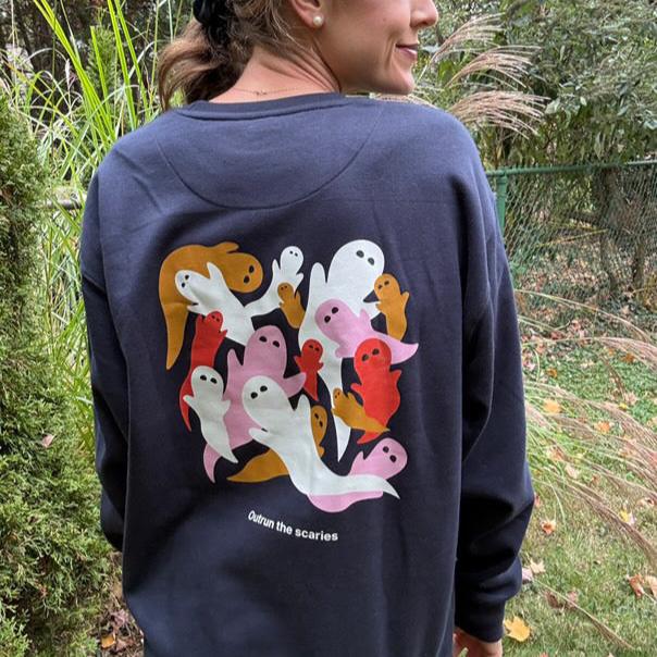 Outrun the Scaries Women’s Fitted Sweatshirt