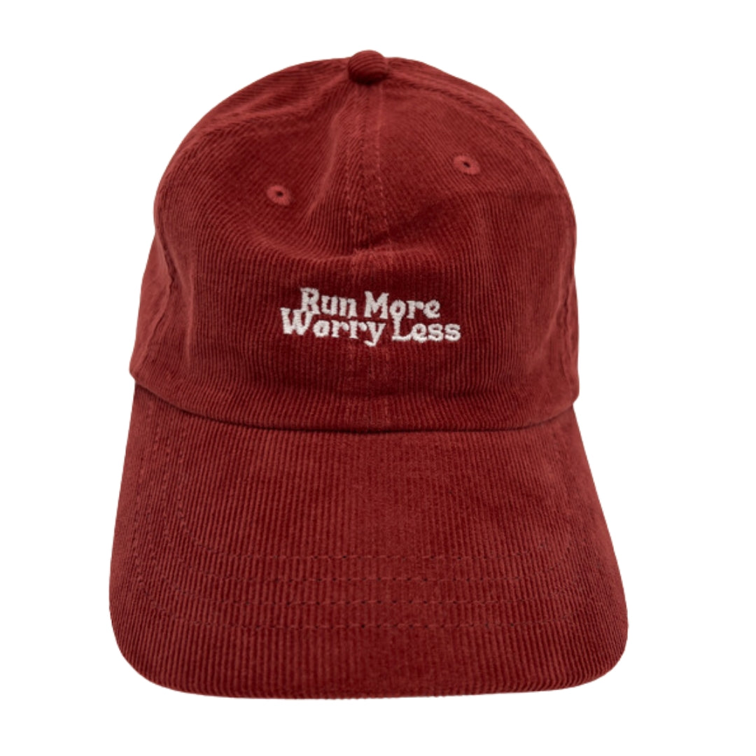 Run More Worry Less Minimal Corduroy Dad Hat