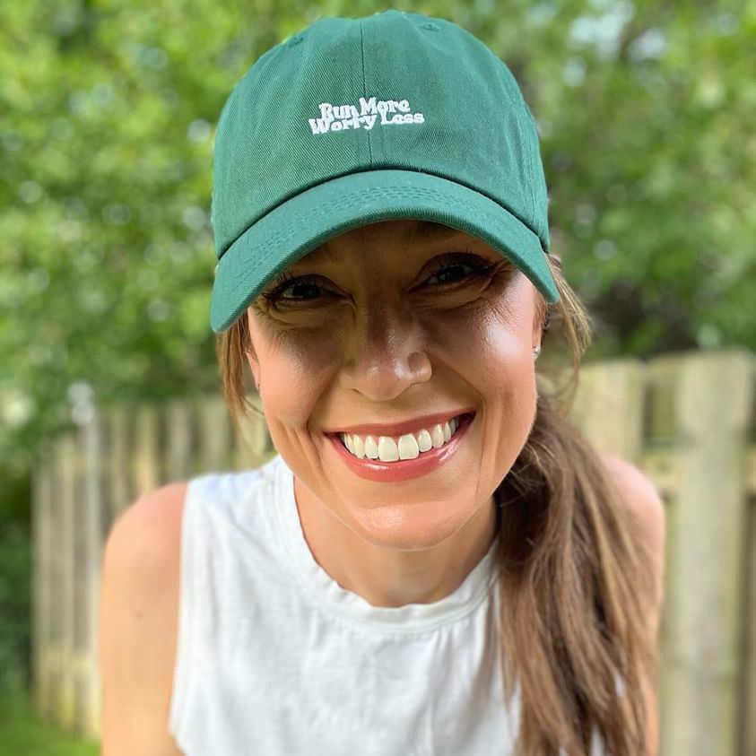 Run More Worry Less Minimal Dad Hat