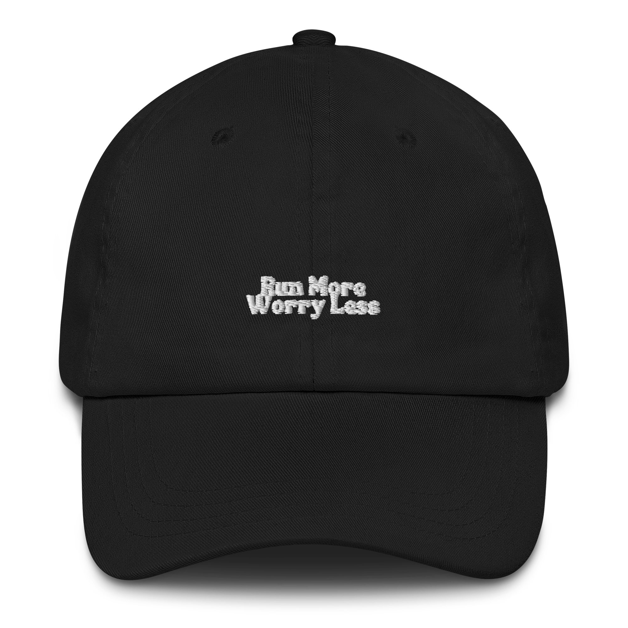 Run More Worry Less Minimal Dad Hat