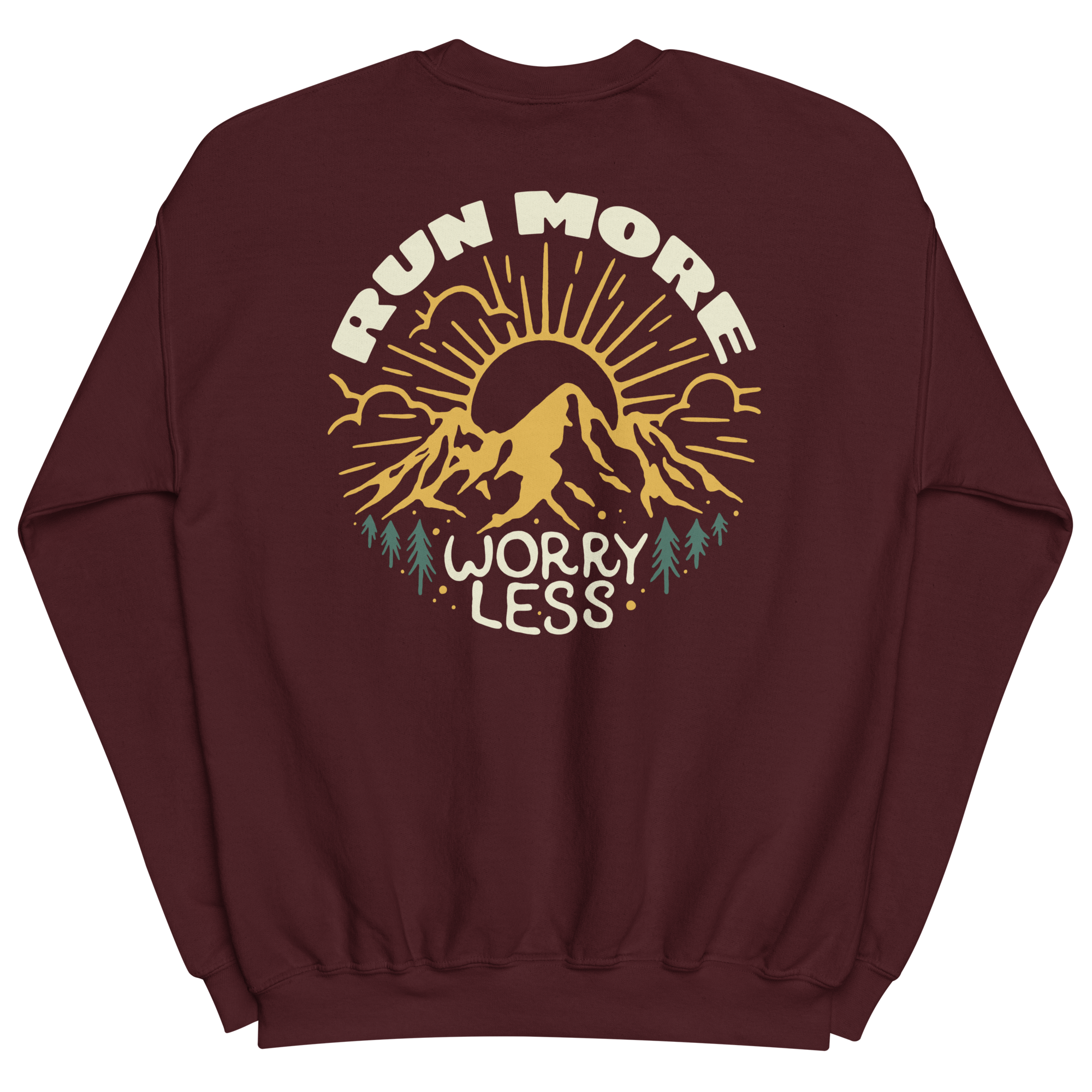 Run More Worry Less Graphic Men's Sweatshirt