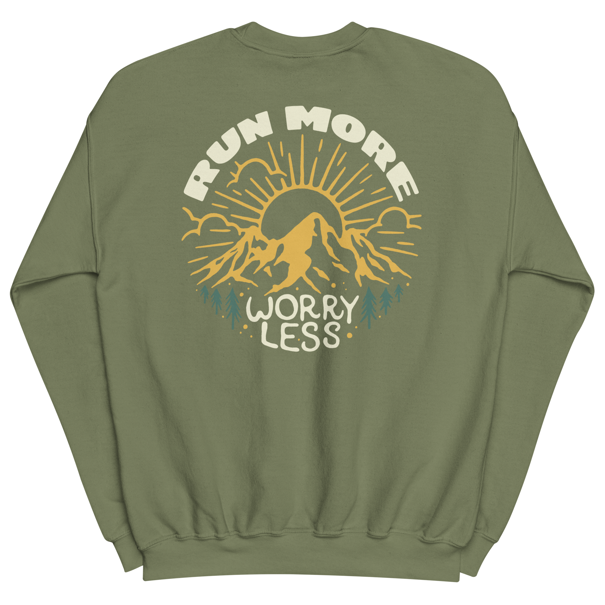 Run More Worry Less Graphic Men's Sweatshirt