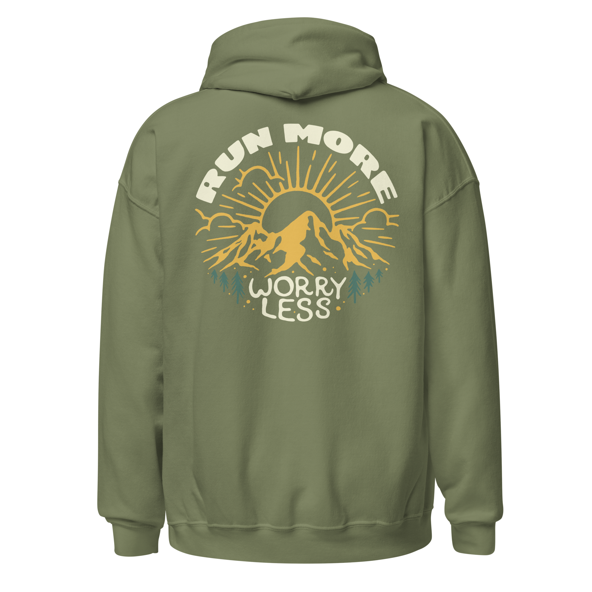 Run More Worry Less Graphic Men's Hoodie