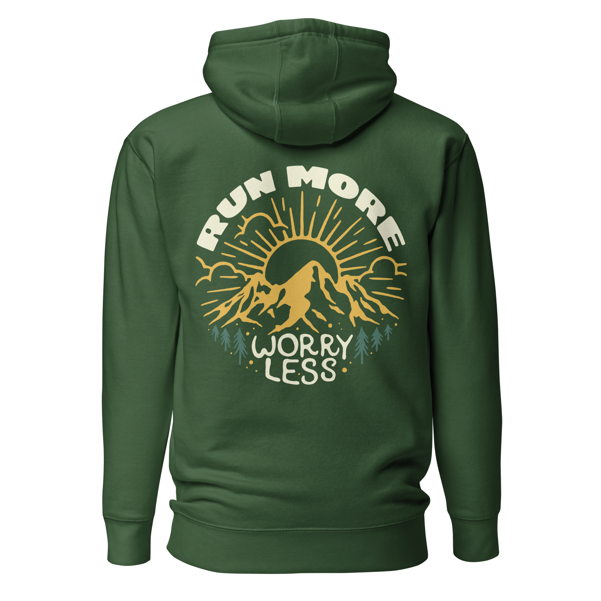 Run More Worry Less Graphic Men's Fitted Hoodie