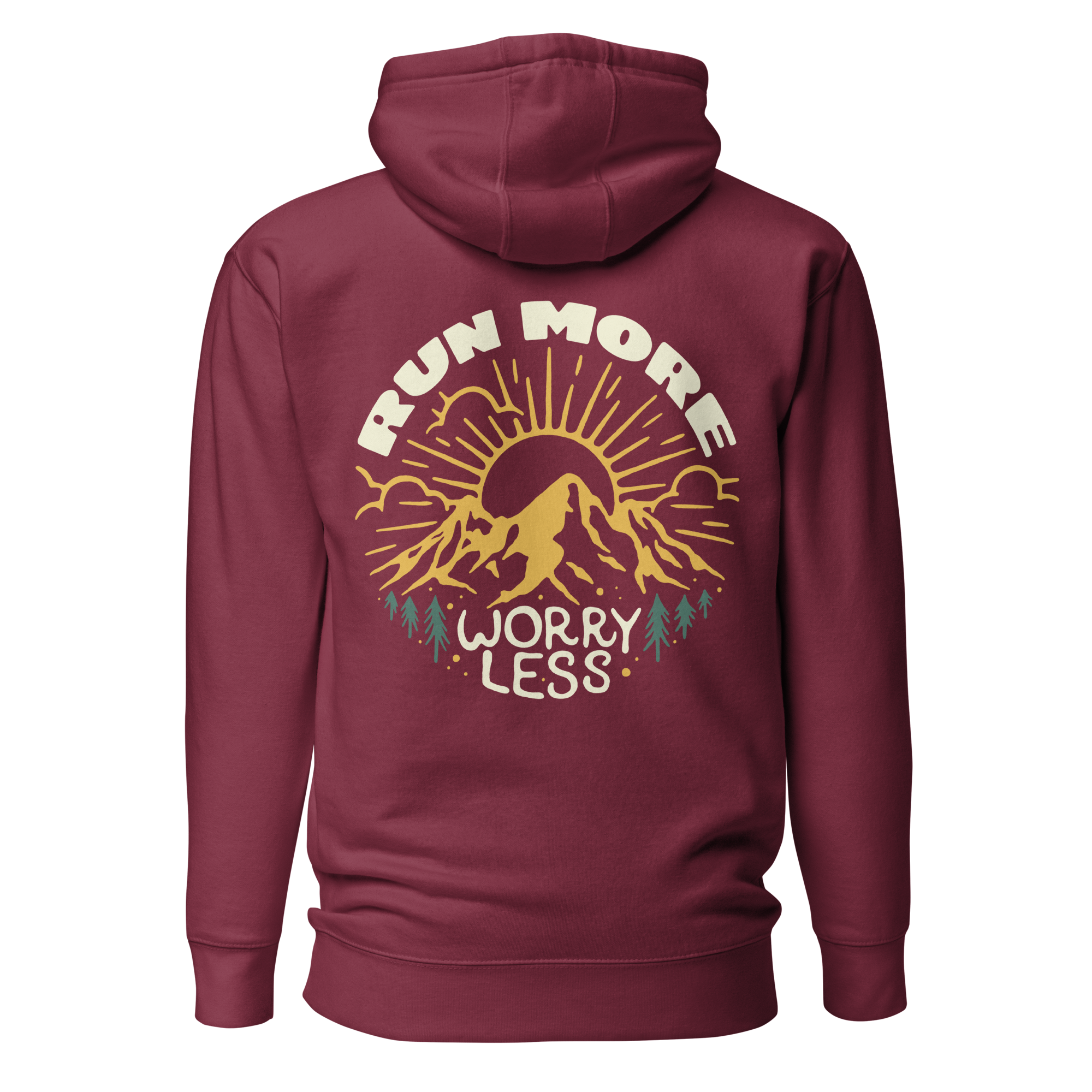 Run More Worry Less Graphic Women's Fitted Hoodie