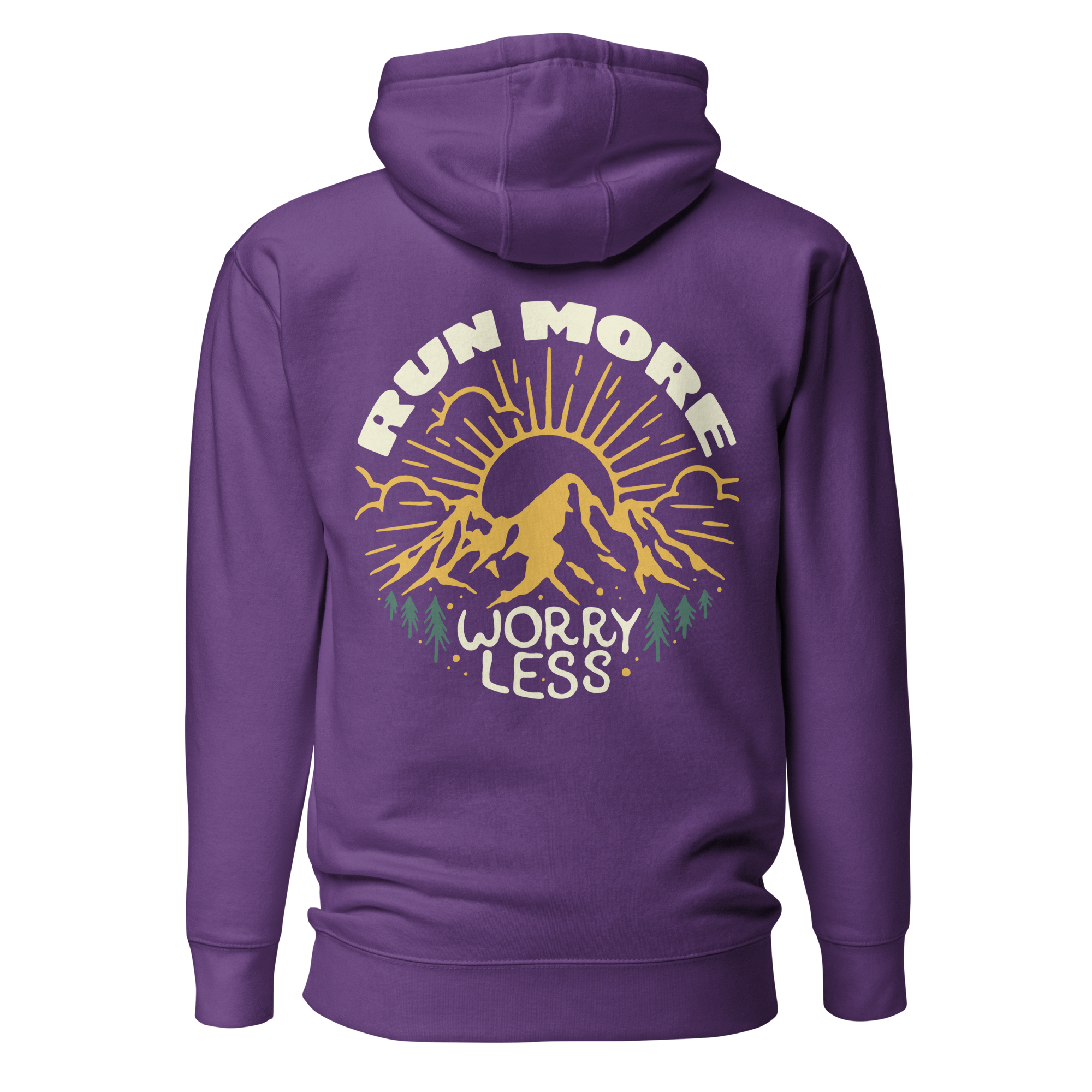 Run More Worry Less Graphic Women's Fitted Hoodie