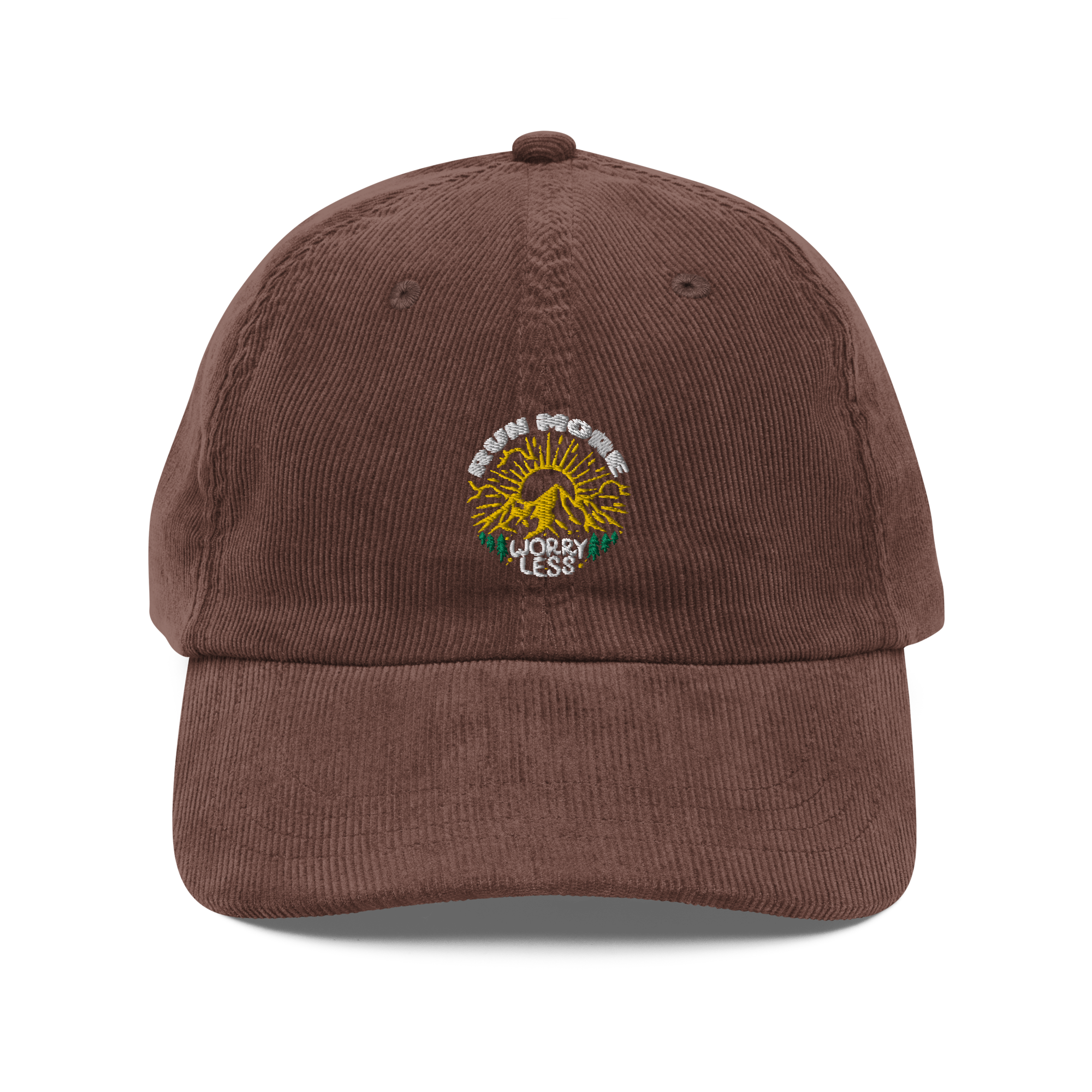 Run More Worry Less Corduroy Dad Hat