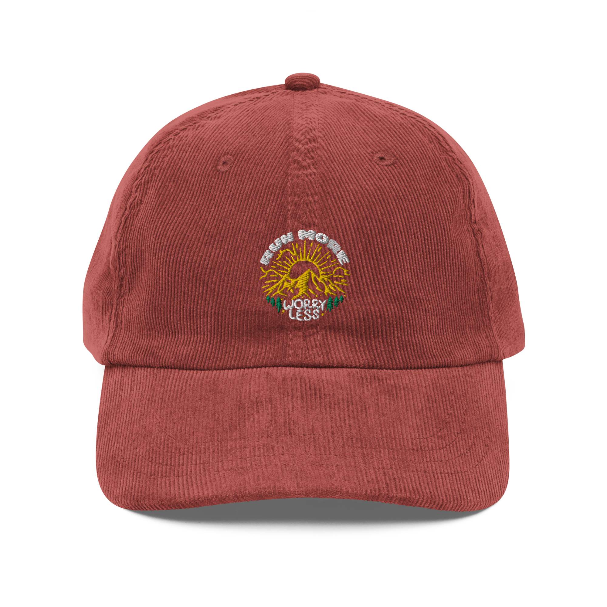 Run More Worry Less Corduroy Dad Hat