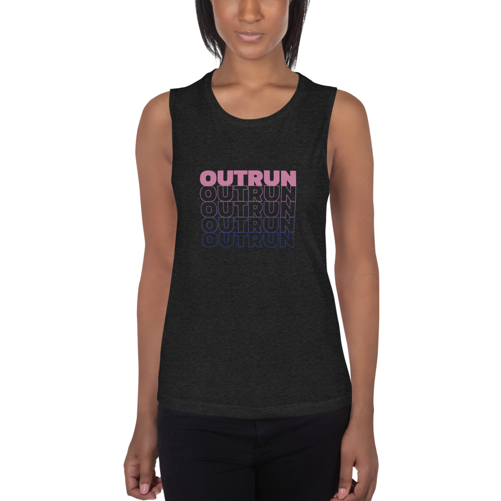 Outrun Cascade Black Ladies’ Muscle Tank