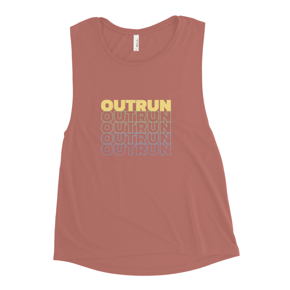 Outrun Cascade Mauve Yellow Ladies’ Muscle Tank