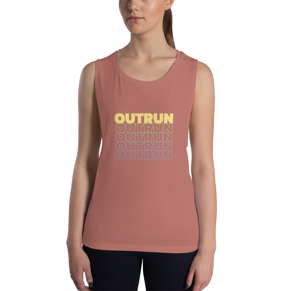 Outrun Cascade Mauve Yellow Ladies’ Muscle Tank