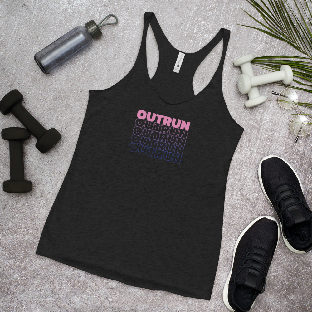 Outrun Cascade Black Racerback Tank